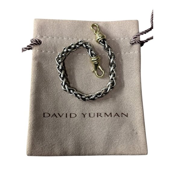 David Yurman 14K Gold & Sterling Silver Men Bracelet Wheat Chain 7.5" 28.8g - Picture 1 of 12
